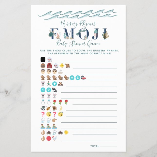 Kinderzimmer Rhyme Game Under Sea Baby Shower Flye Flyer (Vorne)