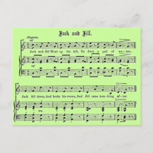 Kinderzimmer Rhyme Jack und Jill Postcard Postkarte