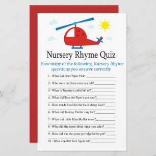 Kinderzimmer Rhyme Quiz Babydusche