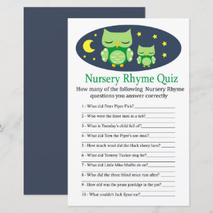 Kinderzimmer Rhyme Quiz Babyduschenspiel