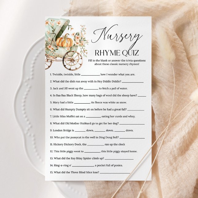 Kinderzimmer Rhyme Quiz Fall Pumpkin Baby Showgame (Von Creator hochgeladen)