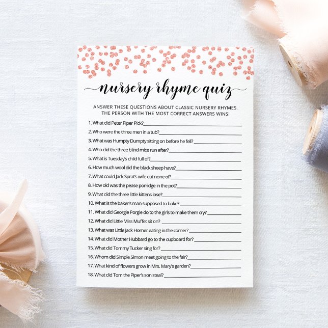 Kinderzimmer Rhyme Quiz Kinderspielkarte Einladung (Von Creator hochgeladen)