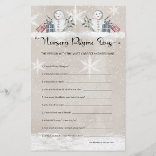 Kinderzimmer Rhyme Quiz Snowman Babydusche