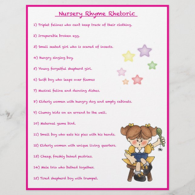 Kinderzimmer Rhyme Rhetorik Game - Girl Style (Vorderseite)