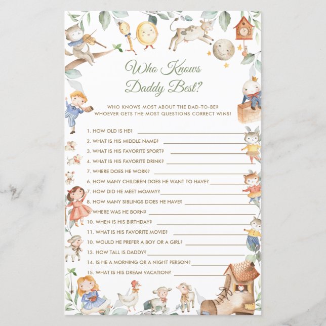 Kinderzimmer Rhyme Wer Daddy Best Shower Game kenn (Vorderseite)