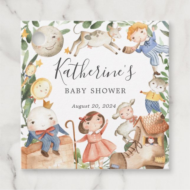 Kinderzimmer Rhymes Baby Dusche Gevor Tag Geschenkanhänger (Vorderseite)