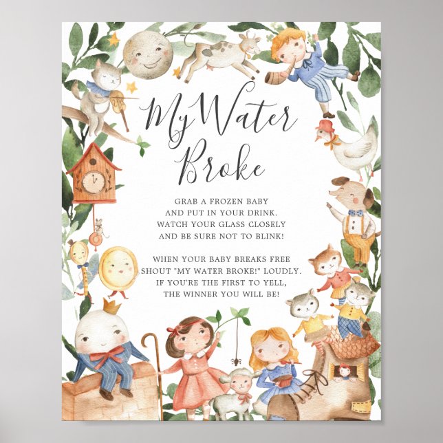 Kinderzimmer Rhymes Baby Dusche Mein Wasser Broke  Poster (Vorne)