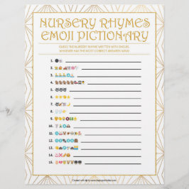 Kinderzimmer Rhymes Emoji [Goldene Linien] Briefbogen