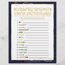 Kinderzimmer Rhymes Emoji Pictionary [Golden Blue] Briefbogen