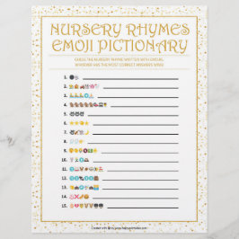 Kinderzimmer Rhymes Emoji Pictionary [Goldene Glit Briefbogen