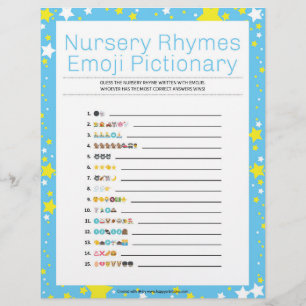 Kinderzimmer Rhymes Emoji Pictionary [Starry Night Briefbogen