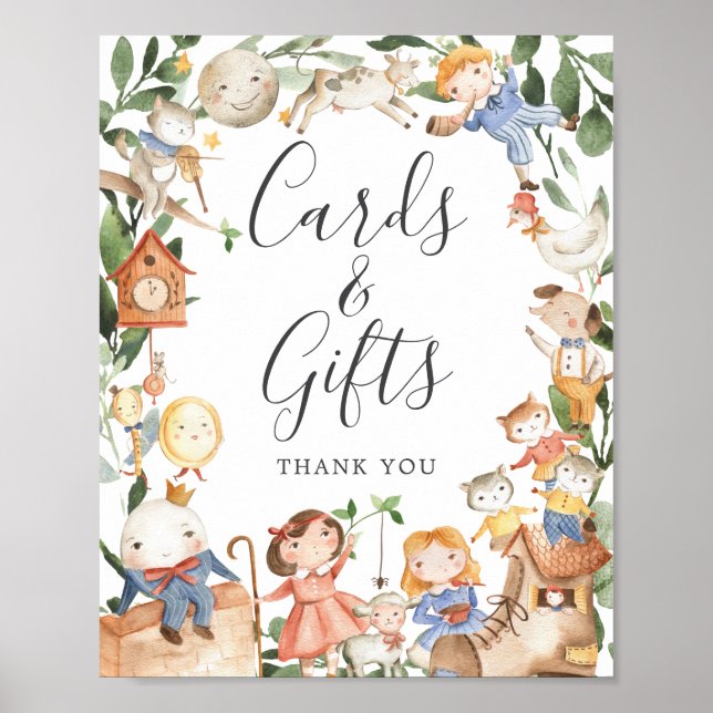 Kinderzimmer Rhymes Kinderduschkarten und Geschenk Poster (Vorne)