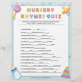 Kinderzimmer Rhymes Quiz [Baby Basics Blue] Briefbogen