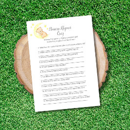 Kinderzimmer Rhymes Quiz Baby Sprinkle Game Card