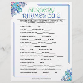 Kinderzimmer Rhymes Quiz [Blauflora] Briefbogen