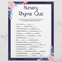 Kinderzimmer Rhymes Quiz [Blumenrahmen] Briefbogen