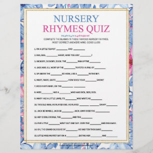 Kinderzimmer Rhymes Quiz [Florale Wasserfarben] Briefbogen