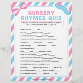 Kinderzimmer Rhymes Quiz [Gender Überraschung] Briefbogen
