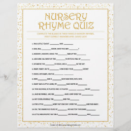 Kinderzimmer Rhymes Quiz [Goldene Glitzern] Briefbogen
