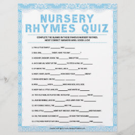 Kinderzimmer Rhymes Quiz [Luxury Lace [blau] Briefbogen