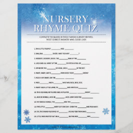 Kinderzimmer Rhymes Quiz [Snowy Blue] Briefbogen