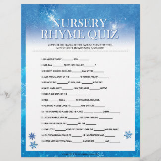 Kinderzimmer Rhymes Quiz [Snowy Blue] Briefbogen