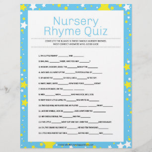 Kinderzimmer Rhymes Quiz [Starry Night Blue] Briefbogen