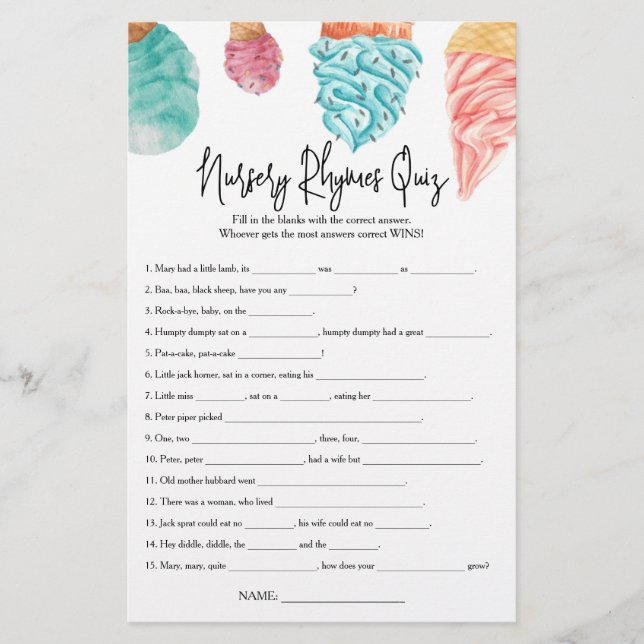 Kinderzimmer Rhymes Quiz Was ist die Scoop Baby Du (Vorderseite)