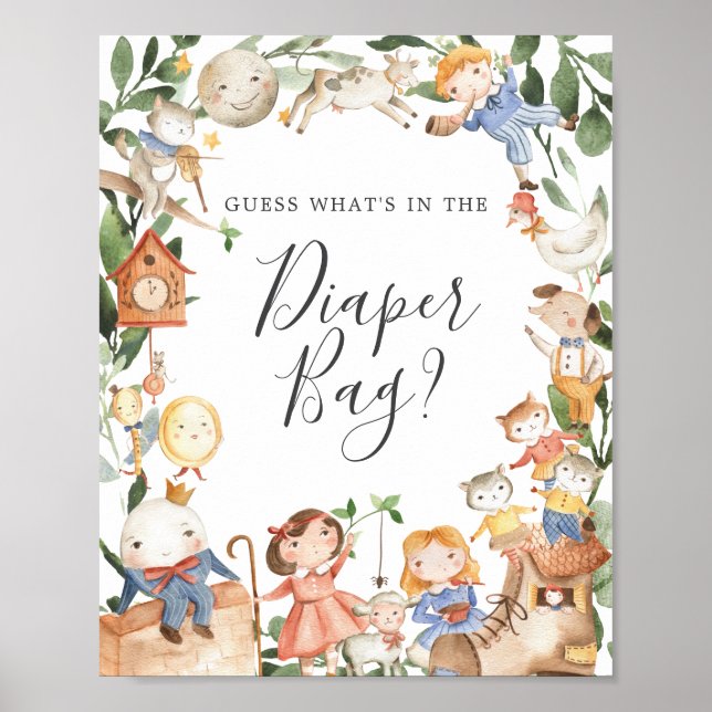 Kinderzimmer Rhymes rät, was in der Windeltasche i Poster (Vorne)