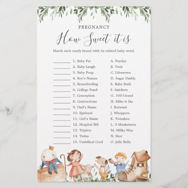 Kinderzimmer Rhymes Schwangerschaft wie süß es ist (Vorderseite)