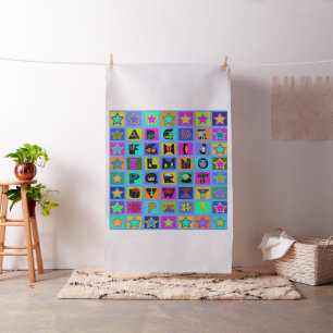 Kinderzimmer-Spielmatte oder Alphabet-Quilt - 142x Stoff