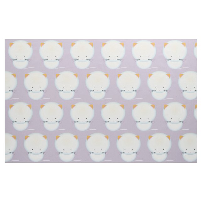 Kinderzimmer-Stoff "White Kittens Pattern" Stoff (Fat Quarter (45,7 x 55,9 cm))