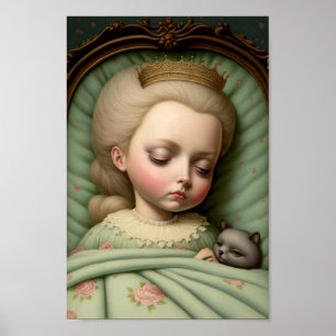 Kinderzimmer süße unschuldige schlafende Mädchen Poster