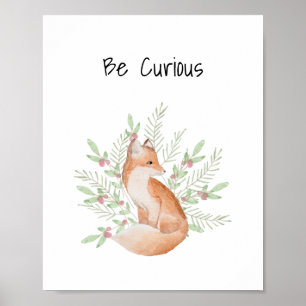 Kinderzimmer Wall Art Baby Fox neugierig sein Poster