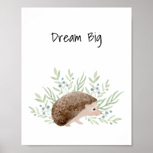Kinderzimmer Wall Art Baby Igel Dream Big Poster