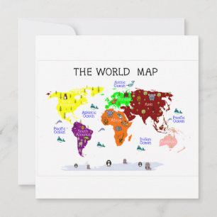 Kinderzimmer Wall Art, World Map Print, Chart Mitteilungskarte