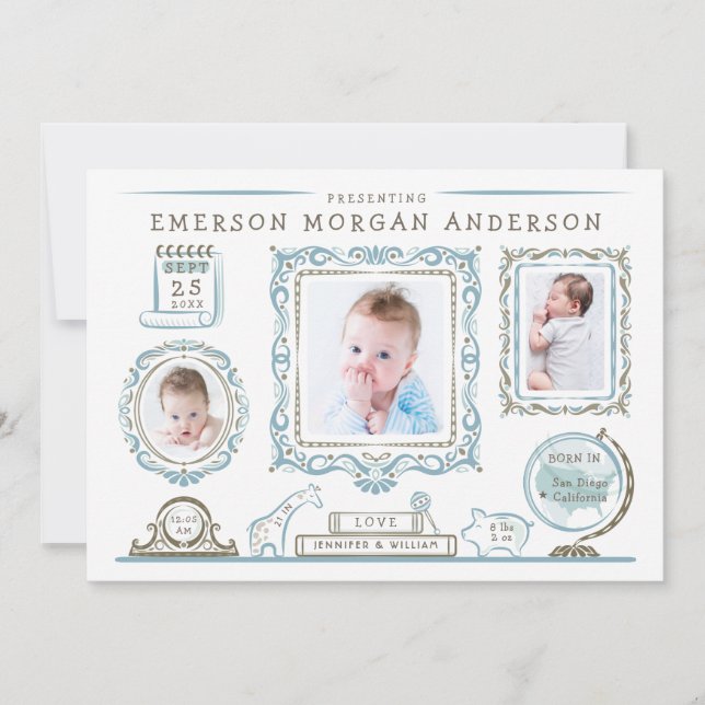 Kinderzimmer Wall Baby Geburtsankündigung Ankündigung (Vorderseite)