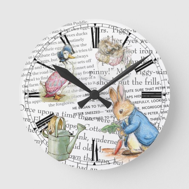 Kinderzimmer Wall Clock - Story Time Runde Wanduhr (Vorderseite)