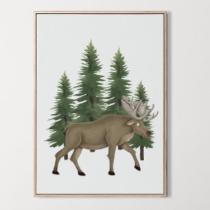Kinderzimmer Woodland Animal Moose Wand Deco Poster