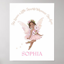 Kinderzimmer Zitat Niedlich Fairy Pink Dark Haar P Poster