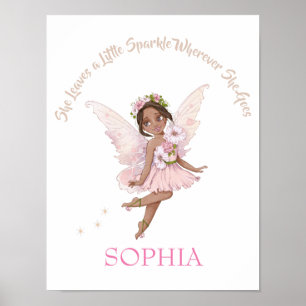 Kinderzimmer Zitat Niedlich Fairy Pink Dark Haar P Poster