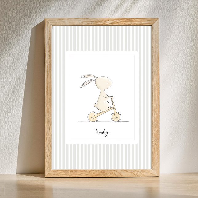 Kinderzimmerposter mit individuellem Namen - Süße  Poster (personalized cute animal nursery poster)