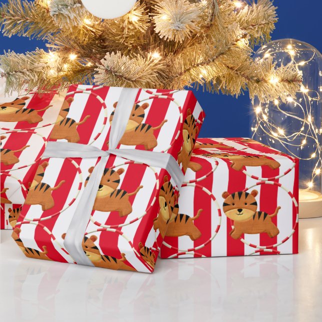 Kinderzirkus Geburtstagsparty Cartoon Geschenkpapier (Feiertage)