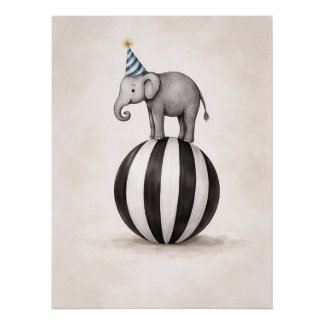 Kinderzirkus-Themenplakat mit Elefant Poster