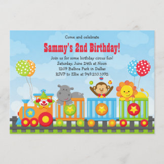 Kinderzirkus-Zug Geburtstagsparty Einladung