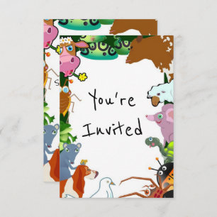 Kinderzootiere Geburtstagsfeier Einladung