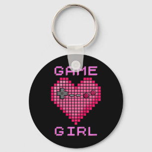 Kindes Video Game Girl Retro Gaming Pixel Herz Con Schlüsselanhänger