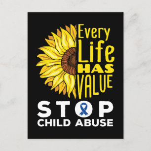 Kindesmissbrauch Bewusstsein Sonnenblumen jeden Le Postkarte