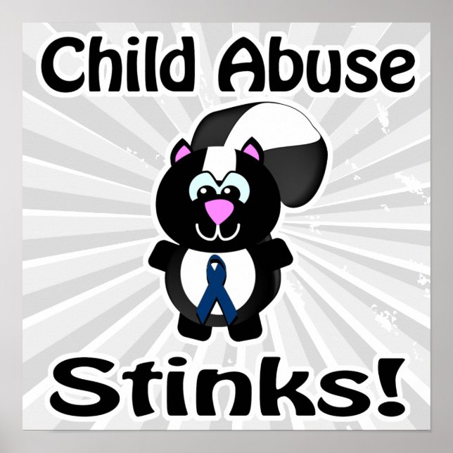 Kindesmissbrauch stinks Skunk Awareness Design Poster (Vorne)