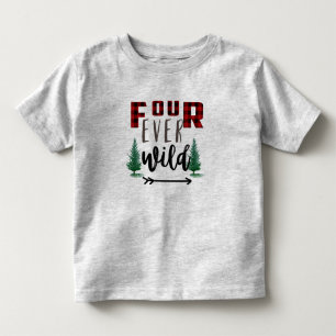 KindFour-ever wilder Holzfäller-wilder Flanell Kleinkind T-shirt